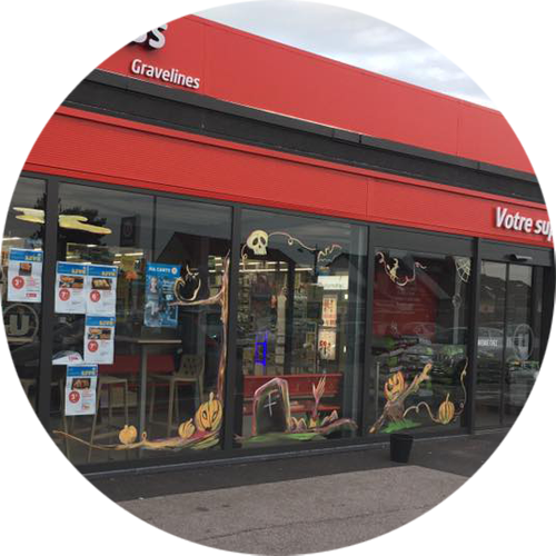 Décoration d'halloween pour le Super U de Gravelines